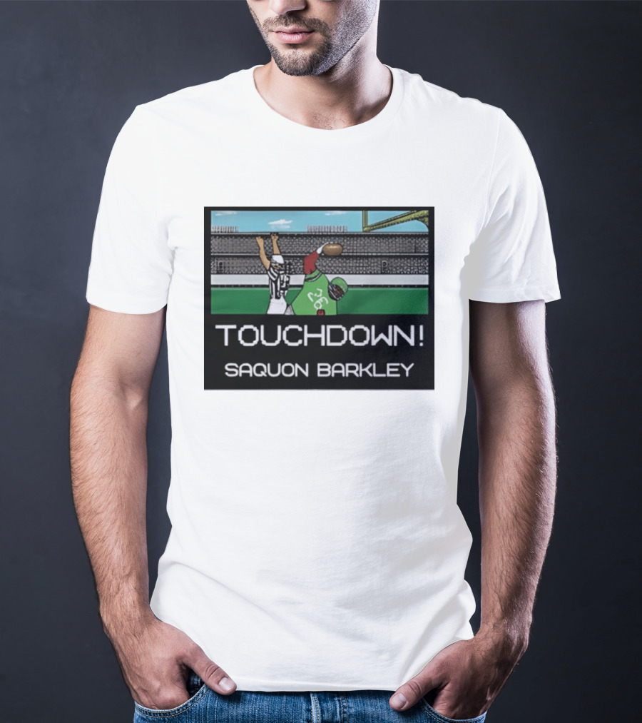 Touchdown Saquon Barkley Pixel Philadelphia Eagles T-Shirt