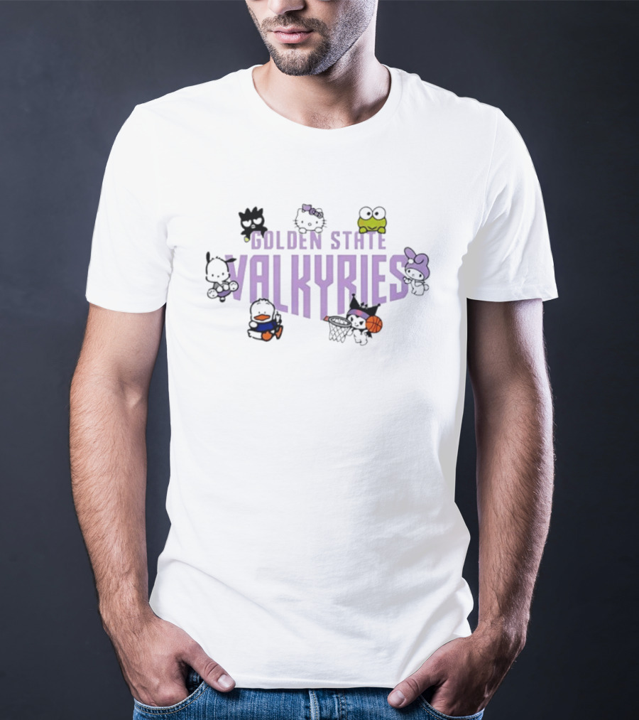 Golden State Valkyries Hello Kitty Sanrio Basketball Team Characters T-Shirt