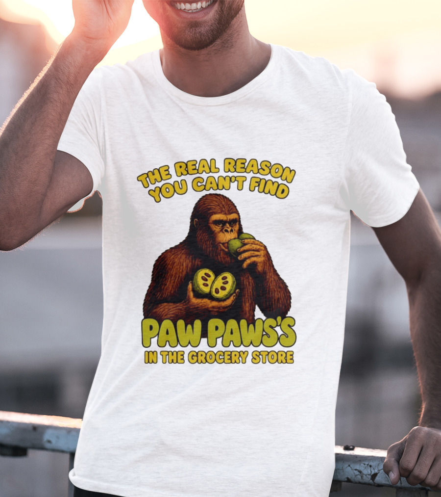 Pawpaw Fruit Mystery Sasquatch Eating Pawpaws In Grocery Store T-Shirt