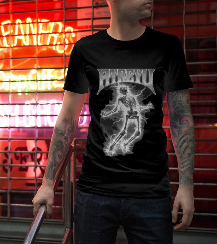 Atreyu Electric Skeleton Lightning Scene T-Shirt