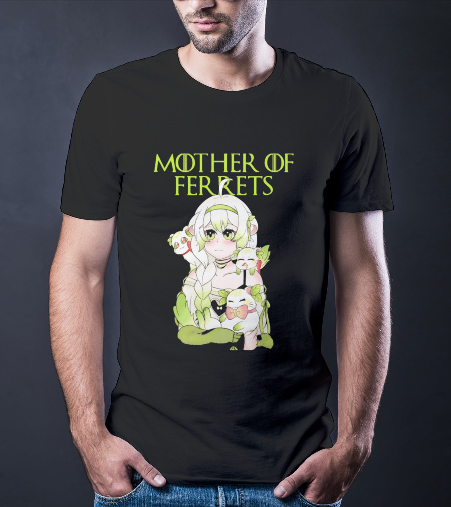 Mother Of Ferrets Anime Girl Ferret Lover Cute Kawaii T-Shirt