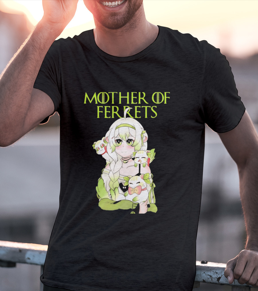 Mother Of Ferrets Anime Girl Ferret Lover Cute Kawaii T-Shirt