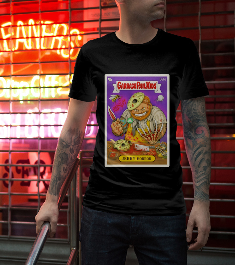 Garbage Pail Kids 666a Jerry Horror Redrum Trading Card T-Shirt