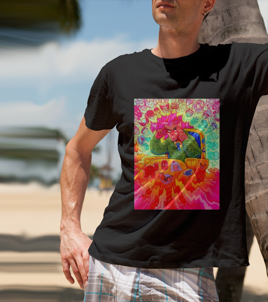 Professor X Dazzler World Tour X Men Collage Psychedelic Comic Art Marvel Characters T-Shirt