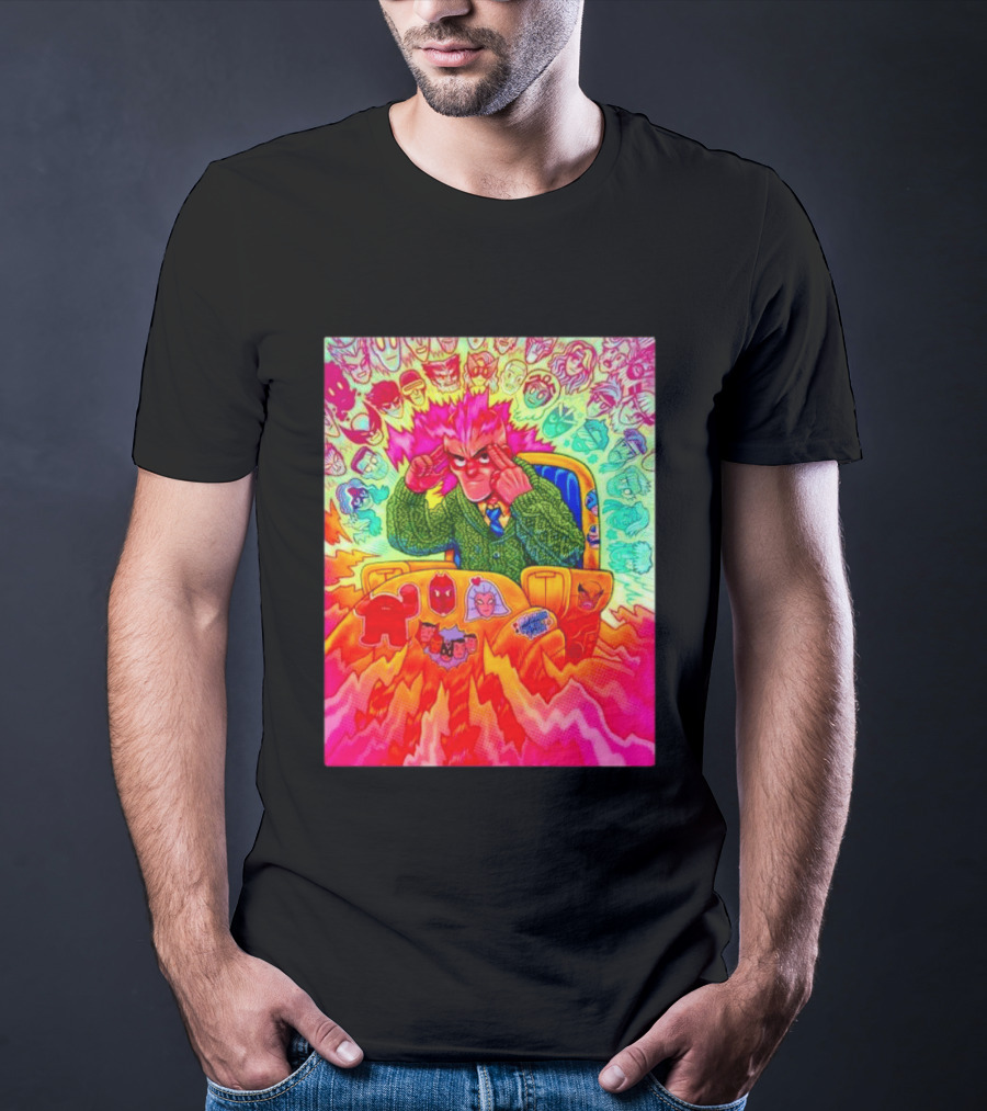 Professor X Dazzler World Tour X Men Collage Psychedelic Comic Art Marvel Characters T-Shirt