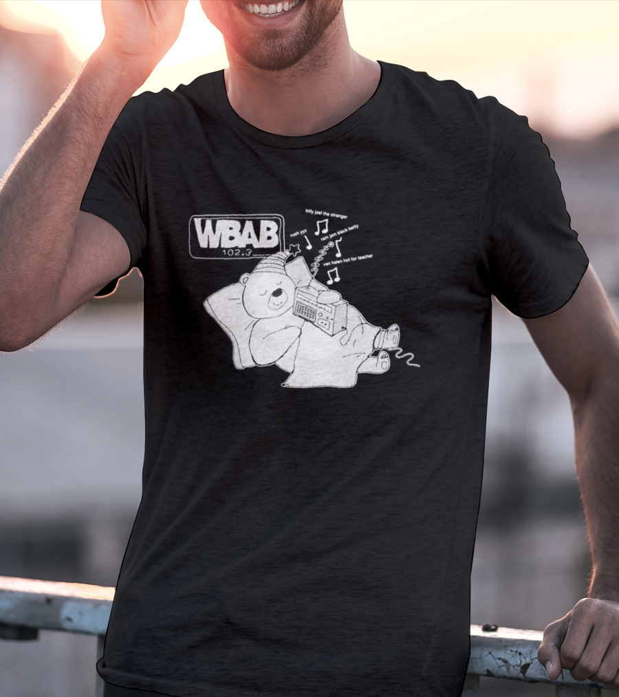 WBAB 102.3 Sleeping Bear Music Notes Radio Billy Joel The Stranger Rush YYZ T-Shirt