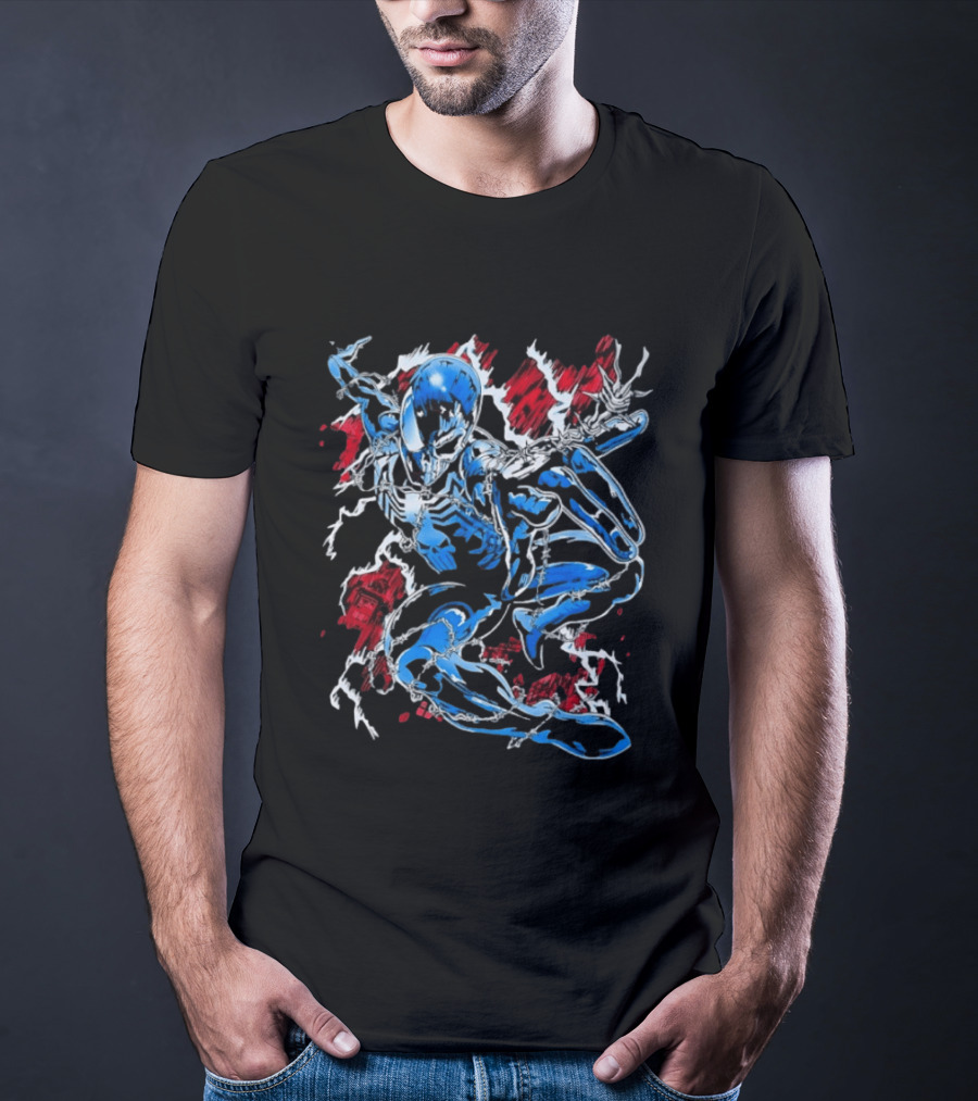 Punisher Spider Man Mashup Marvel Comics Blue Venom Transformation T-Shirt