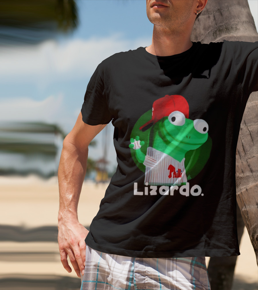 Lizardo Philadelphia Phillies Baseball Philli Red Cap Cartoon T-Shirt