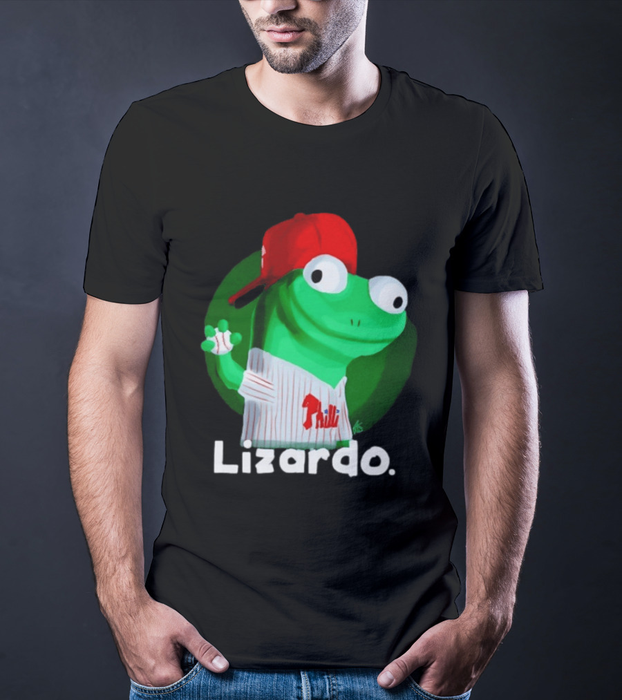 Lizardo Philadelphia Phillies Baseball Philli Red Cap Cartoon T-Shirt