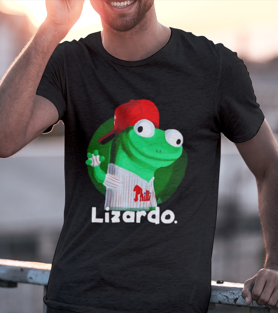 Lizardo Philadelphia Phillies Baseball Philli Red Cap Cartoon T-Shirt