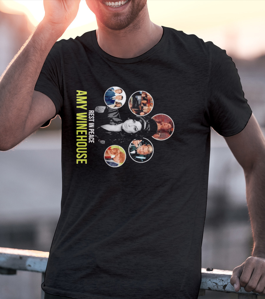 Rest In Peace Amy Winehouse Iconic Collage T-Shirt