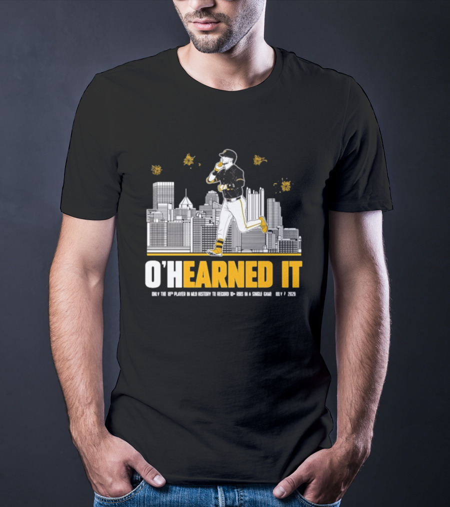 Ryan Ohearn Pittsburgh Pirates 10 RBI Game Ohearned It July 7 2026 MLB Skyline T-Shirt