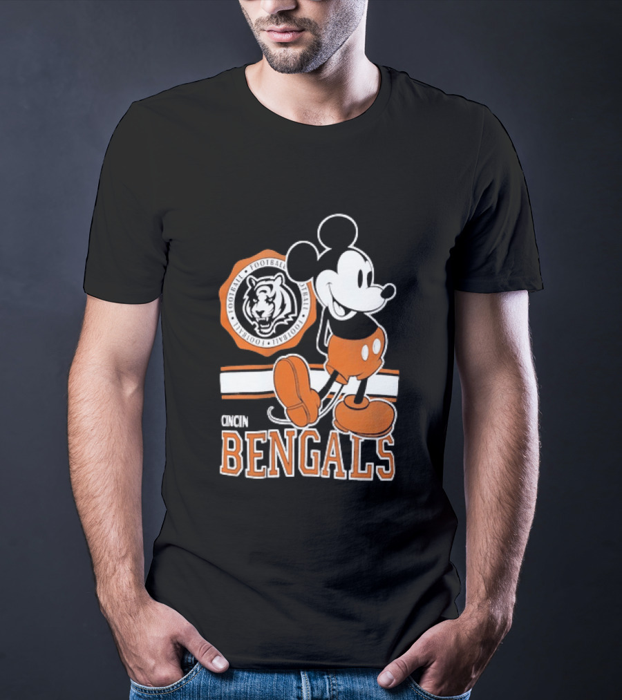 Mickey Mouse Cincinnati Bengals Football Tiger T-Shirt