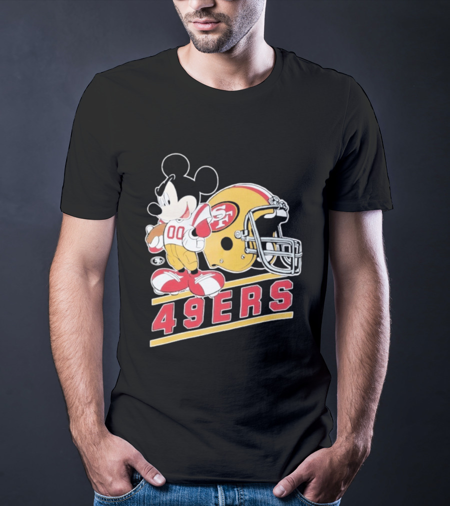Mickey Mouse With San Francisco 49ers Helmet Football 49ers T-Shirt