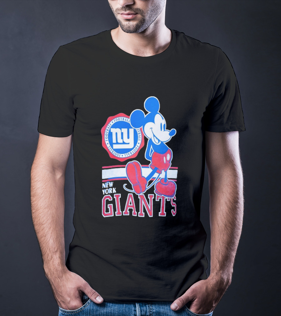 Mickey Mouse New York Giants Football NY Sports Fan T-Shirt