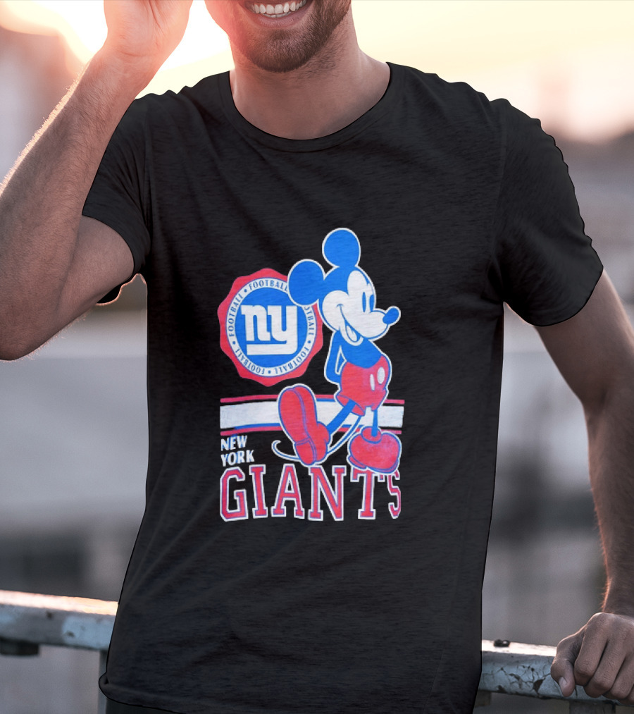 Mickey Mouse New York Giants Football NY Sports Fan T-Shirt
