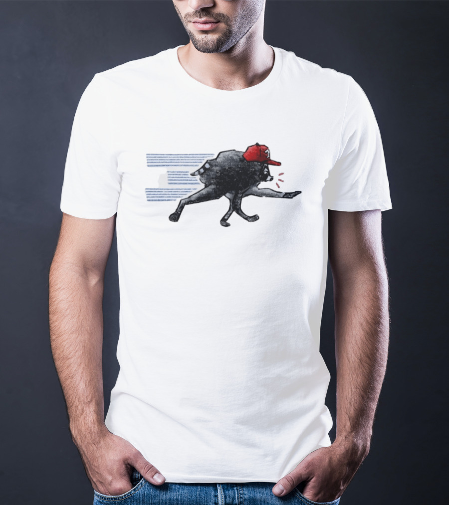 Toronto Blue Jays Baseball Raccoon Wearing Red Cap MLB T-Shirt