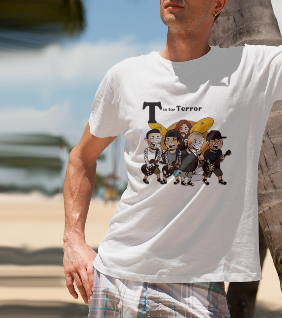 T Is For Terror Cartoon Punk Rock Band Music T-Shirt