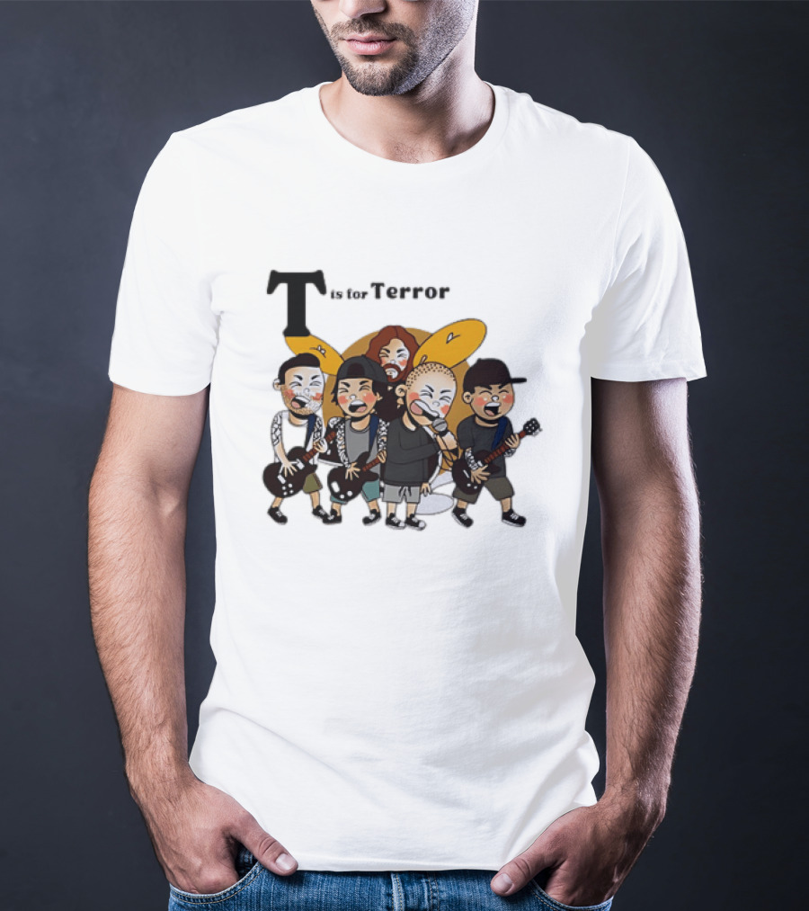 T Is For Terror Cartoon Punk Rock Band Music T-Shirt