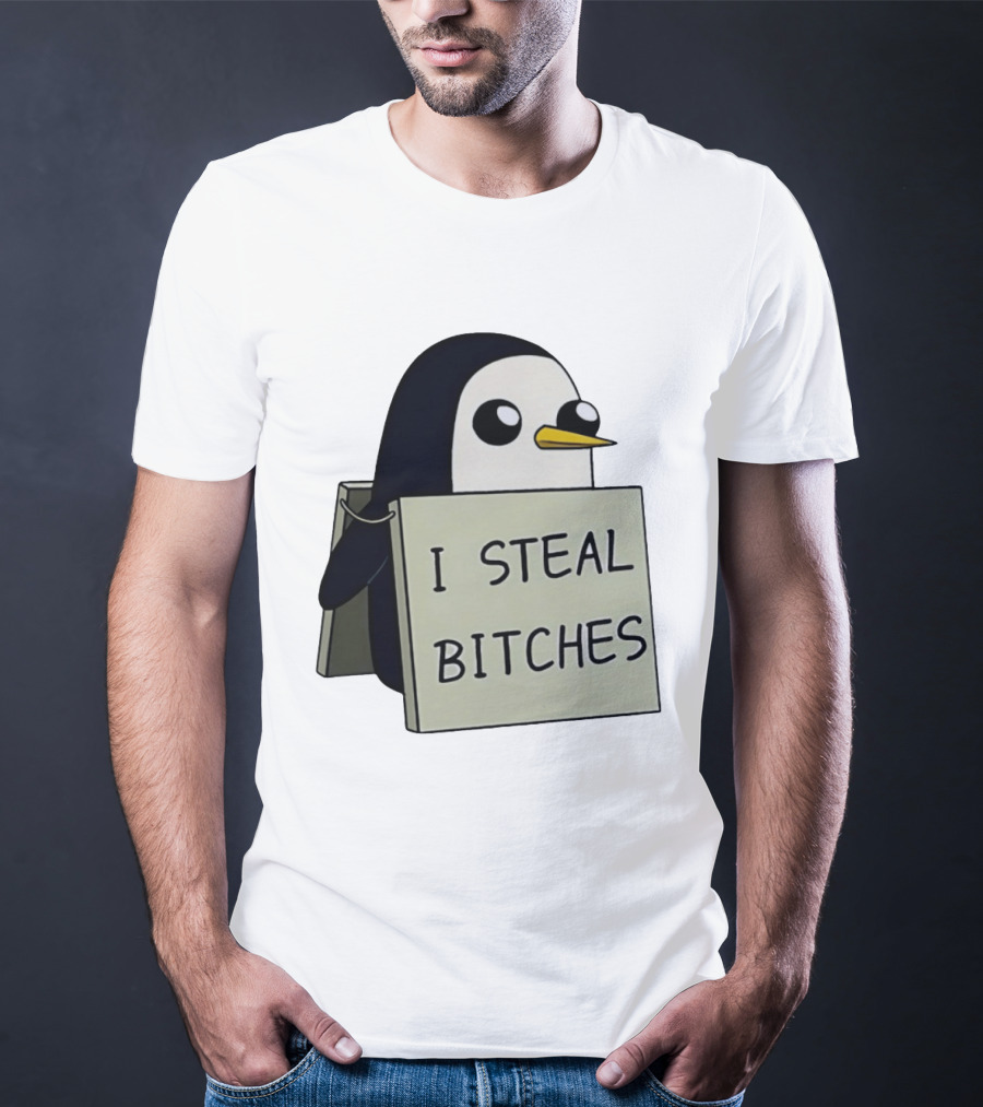 Gunter The Penguin I Steal Bitches Adventure Time Iconic Character Humor T-Shirt