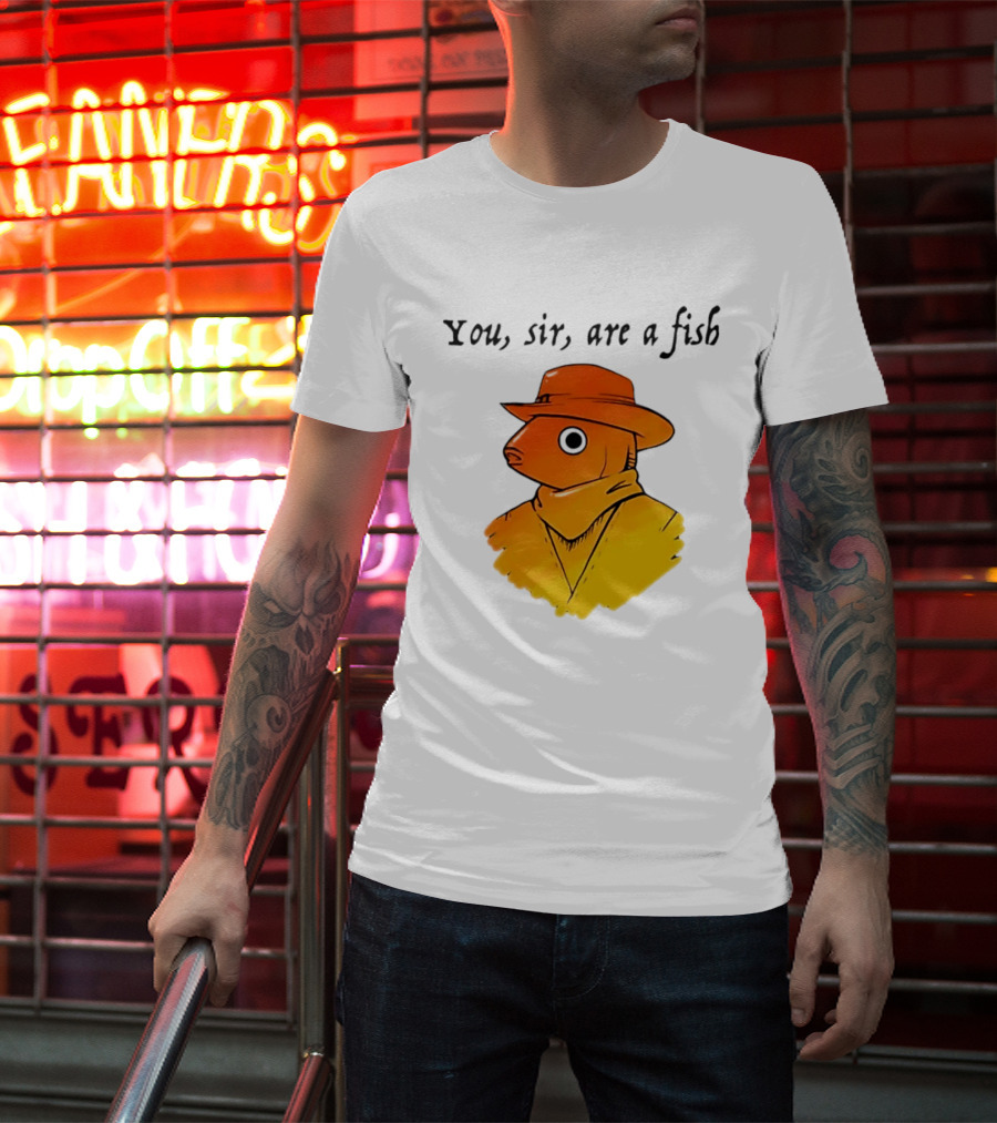 You Sir Are A Fish Cowboy Western Hat And Scarf T-Shirt