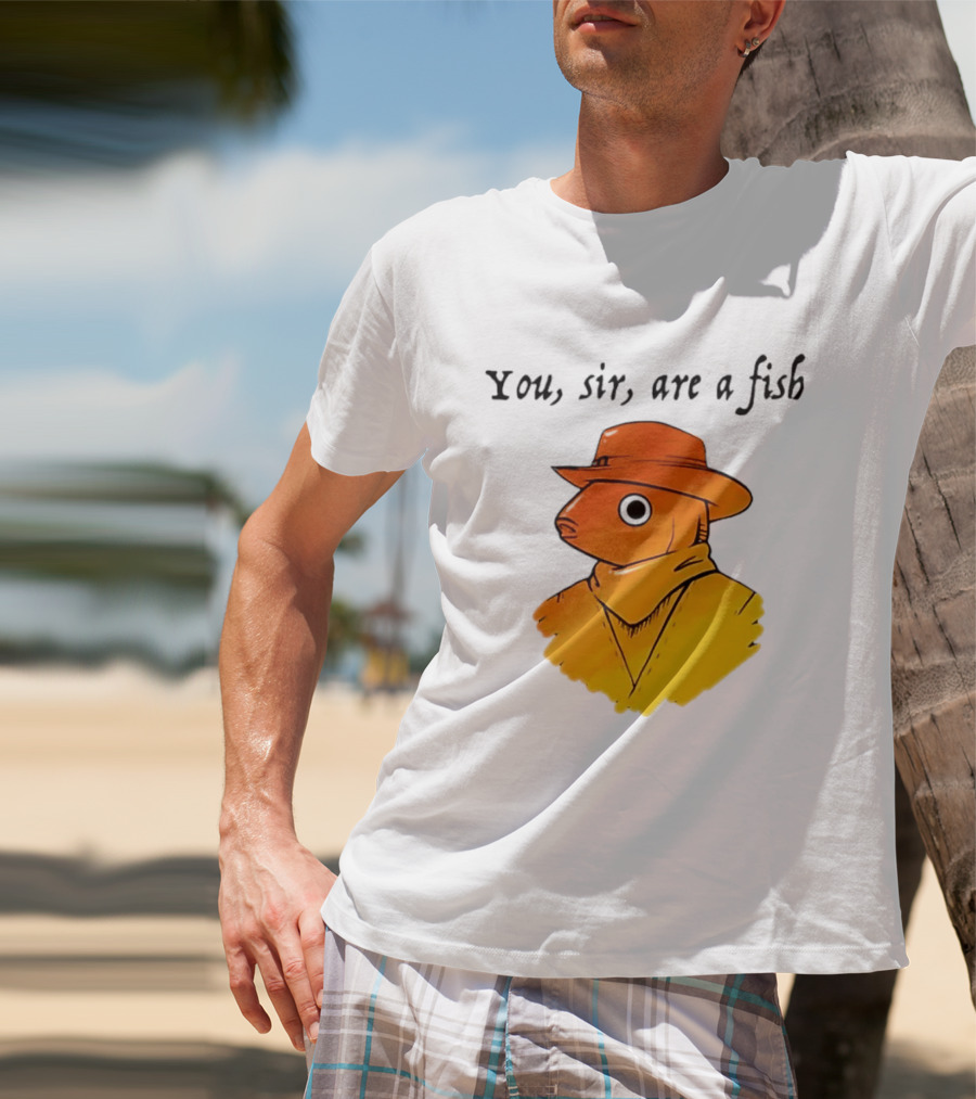 You Sir Are A Fish Cowboy Western Hat And Scarf T-Shirt