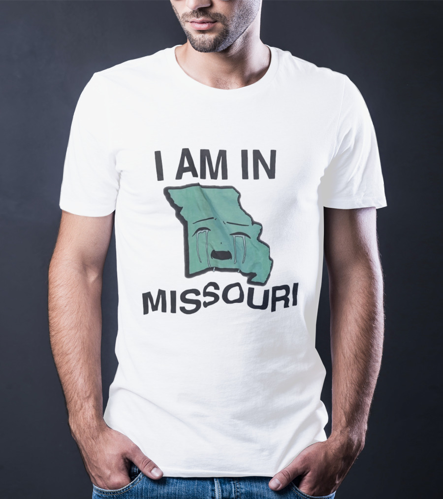 I Am In Missouri Crying Map Misery Pun T-Shirt