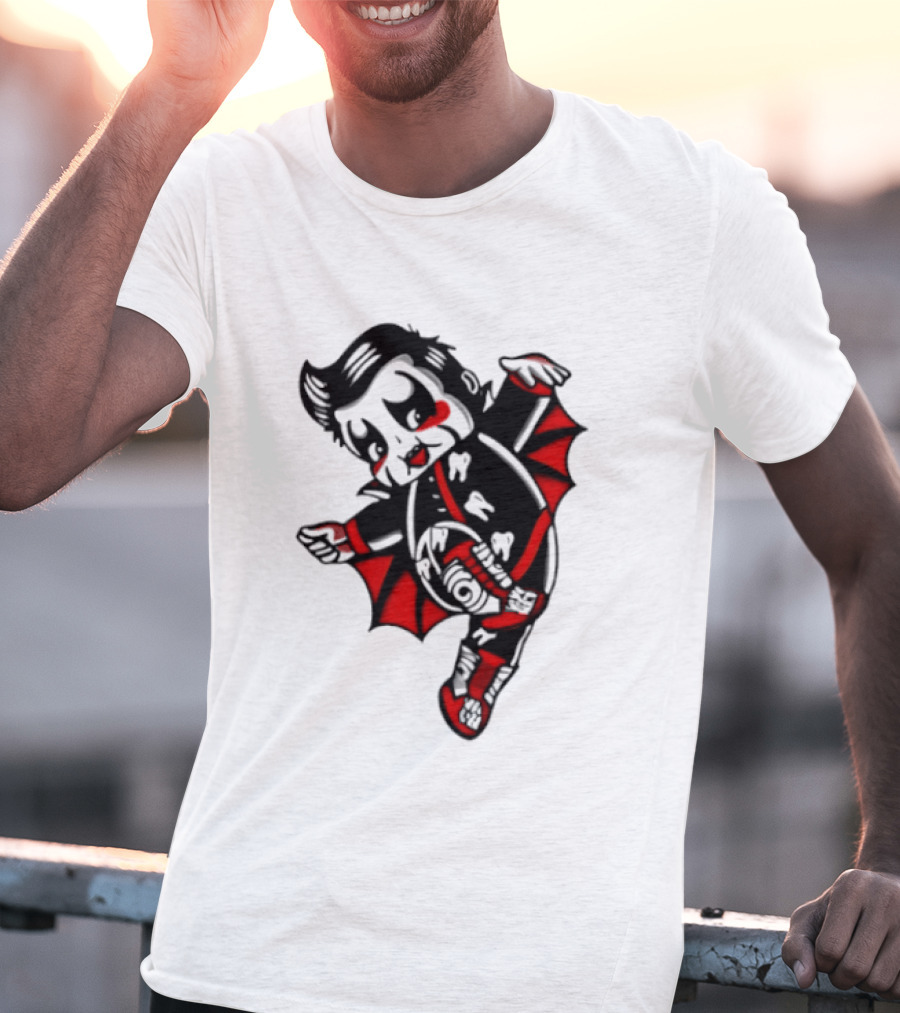 Little Vampire Kewpie Doll With Wings Teeth And Red Details T-Shirt