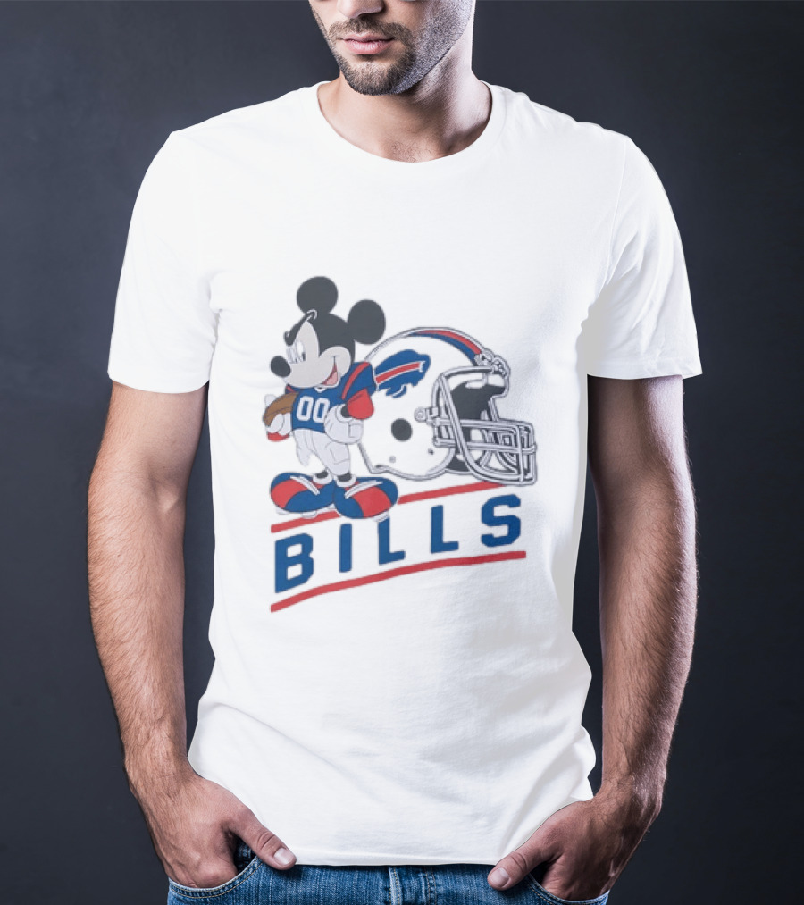 Mickey Mouse Buffalo Bills 00 Jersey Football Helmet T-Shirt