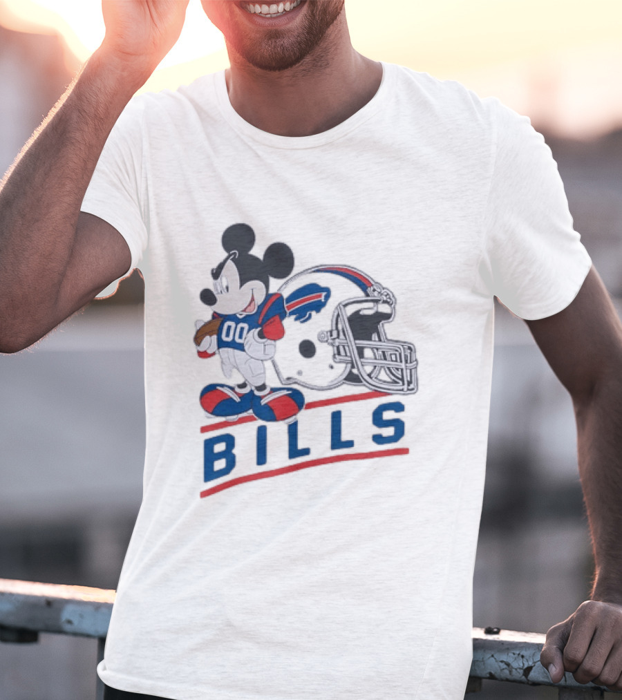Mickey Mouse Buffalo Bills 00 Jersey Football Helmet T-Shirt