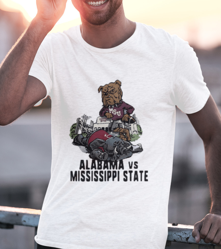 Alabama Vs Mississippi State Bulldogs Football Rivalry Game Day T-Shirt
