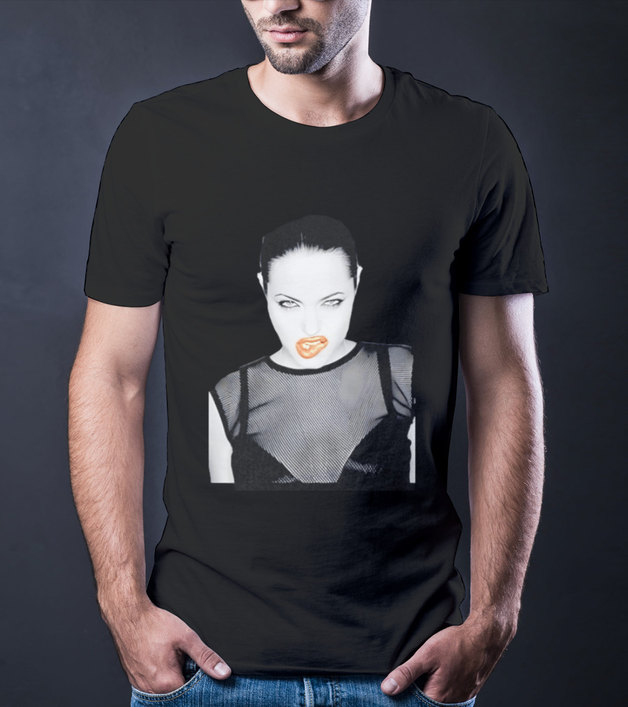 Angelina Jolie Black And White Pop Culture Fashion T-Shirt