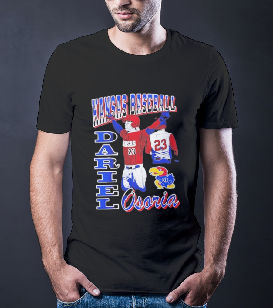 Kansas Baseball Dariel Osoria 23 KU Jayhawks T-Shirt
