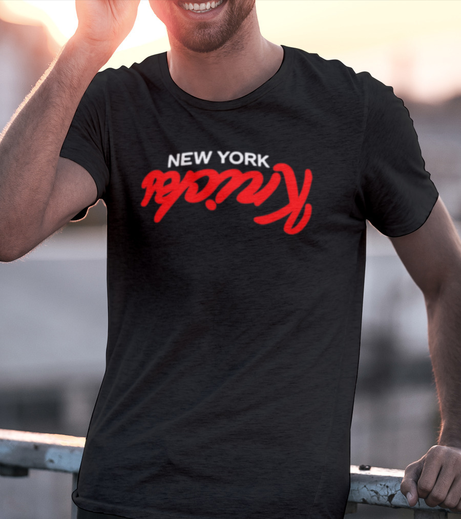 New York Knicks NBA Basketball Retro Red Script T-Shirt