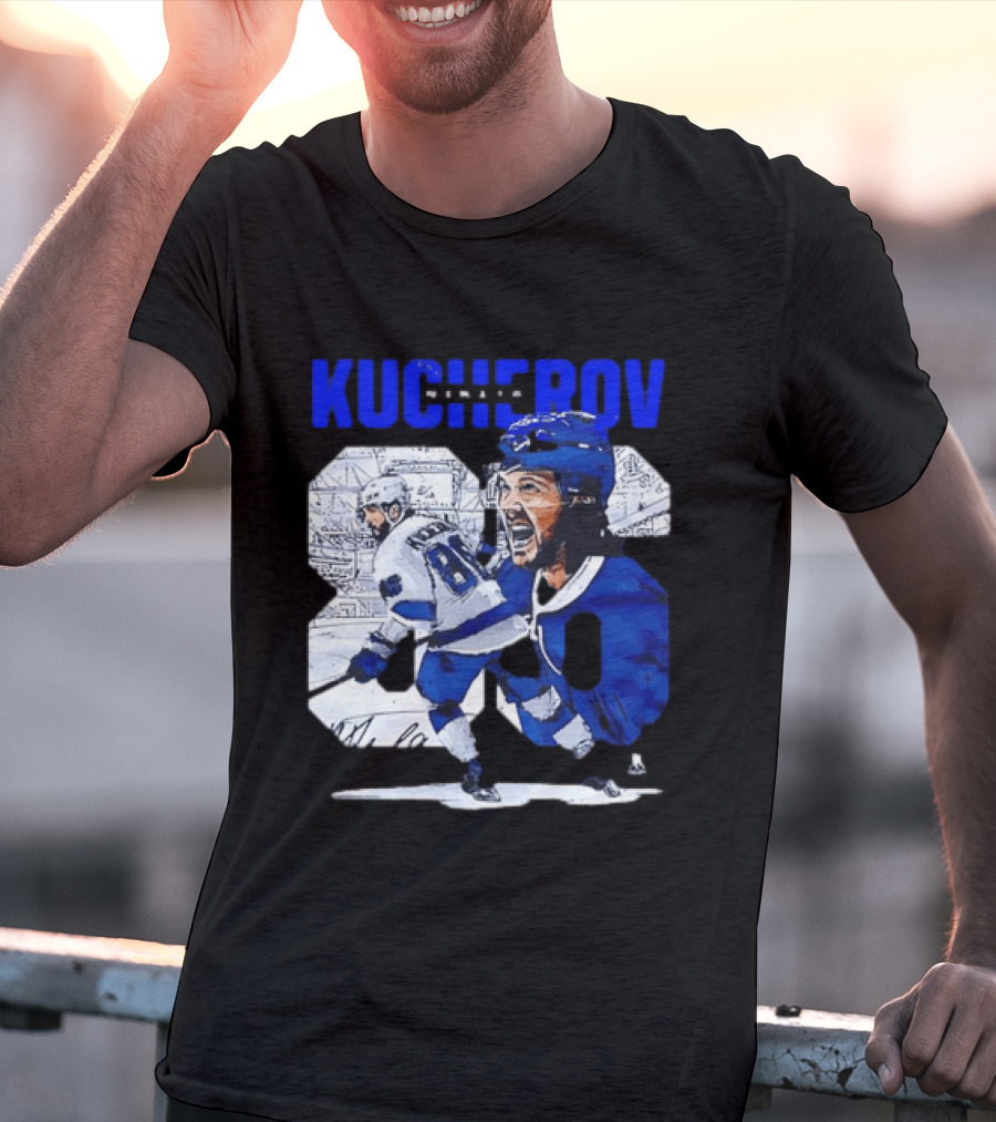 Kucherov 86 Skating And Celebrating Tampa Bay Lightning T-Shirt