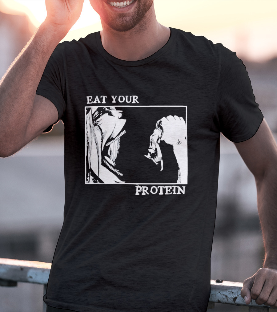 Eat Your Protein Beast Devouring Prey Fierce Motivation T-Shirt