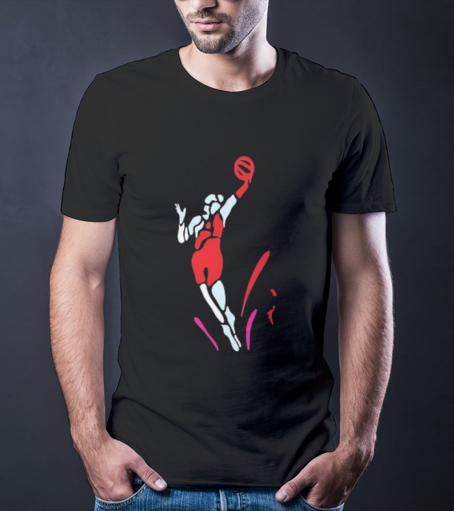 Portland Fire Basketball Player Athlete Jumping Action Pose T-Shirt