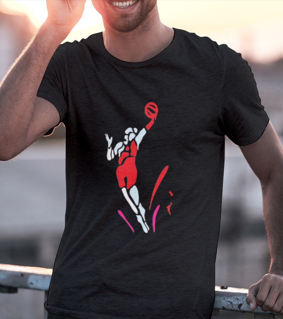 Portland Fire Basketball Player Athlete Jumping Action Pose T-Shirt