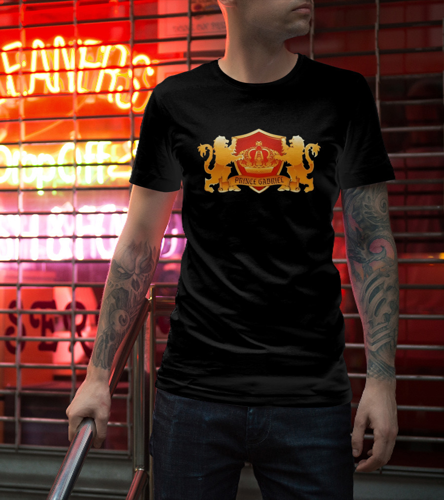 Prince Gabriel Regal Crown Emblem With Golden Lions T-Shirt