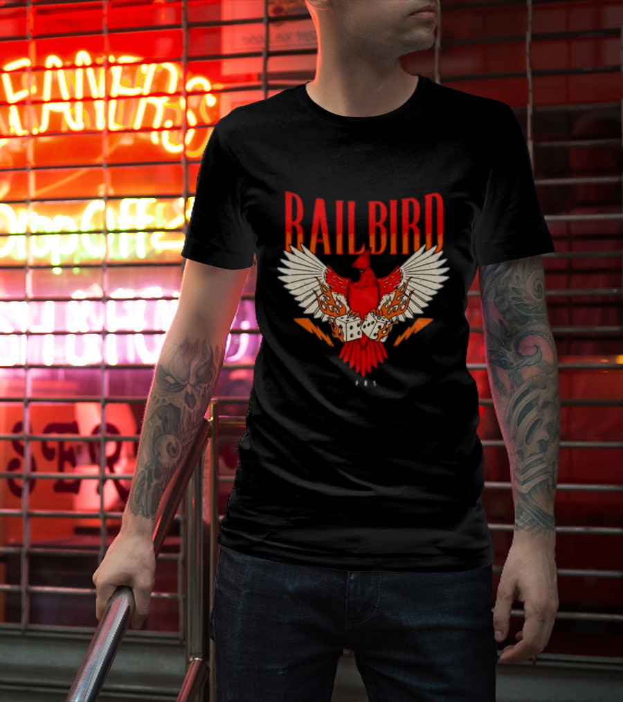 Railbird Festival 063 Red Winged Dice Bird With Flames T-Shirt