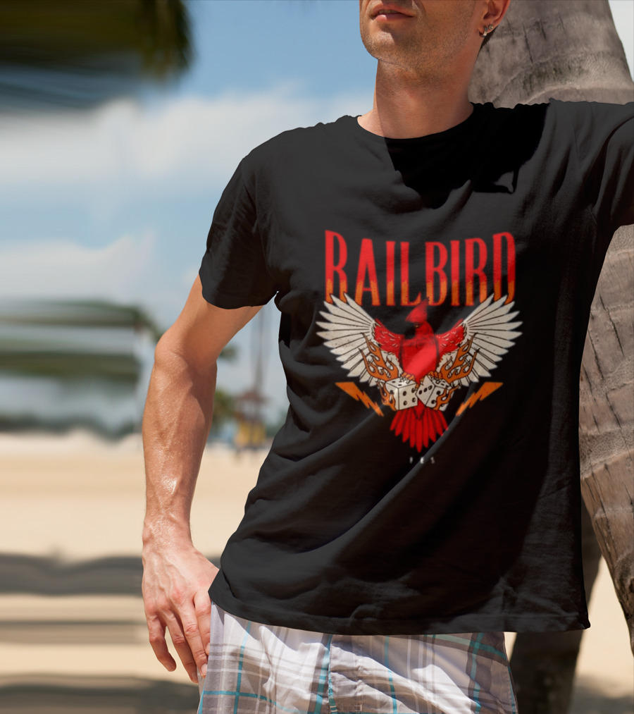Railbird Festival 063 Red Winged Dice Bird With Flames T-Shirt