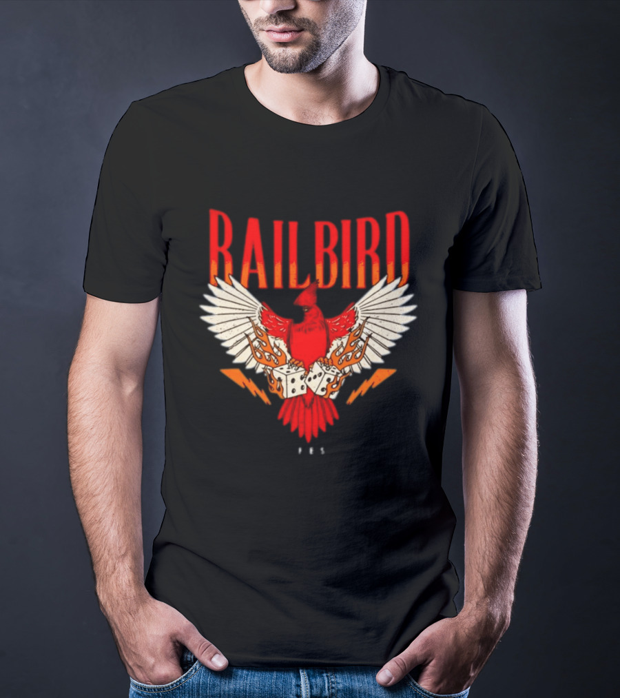 Railbird Festival 063 Red Winged Dice Bird With Flames T-Shirt
