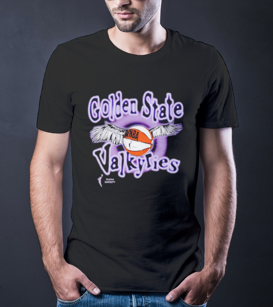 Golden State Valkyries WNBA Playa Society Winged Basketball T-Shirt
