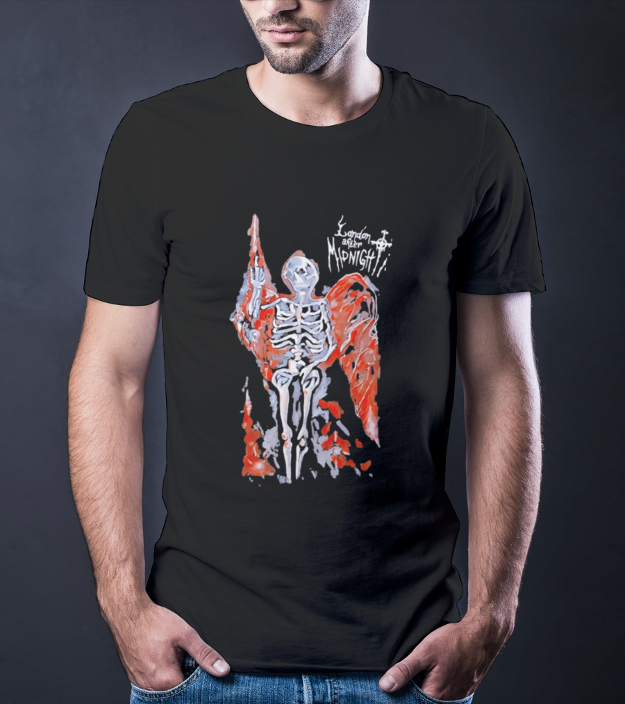 London After Midnight Skeleton Angel Gothic Band Winged Skeleton T-Shirt