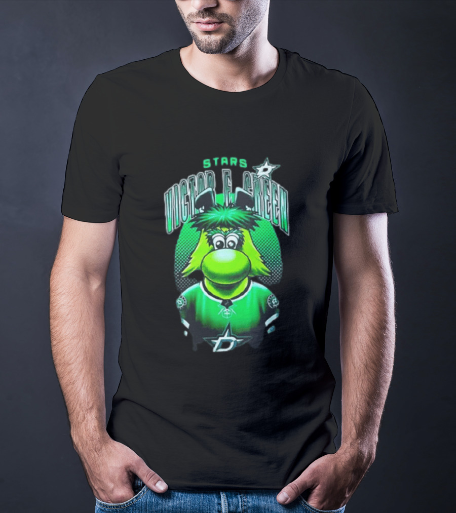 Dallas Stars Victor E Green Mascot NHL Fan Gear T-Shirt