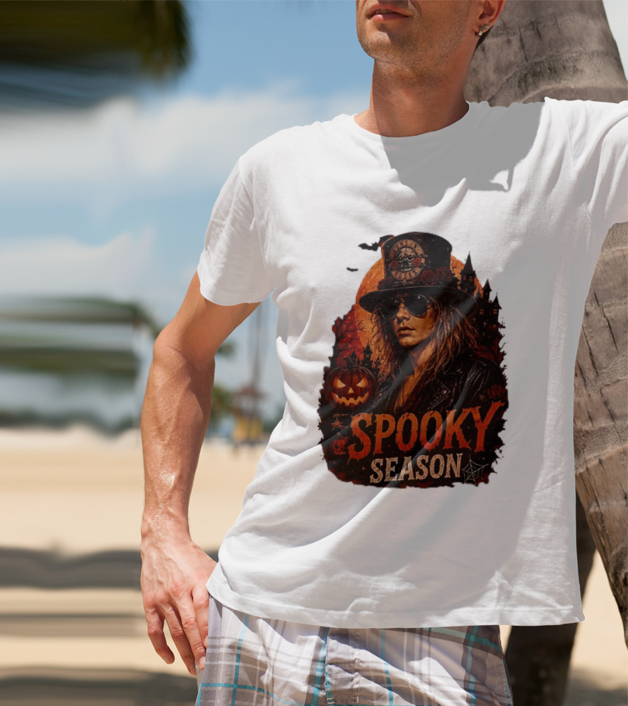 Spooky Season Buns N' Roses Halloween Pumpkin Slash T-Shirt