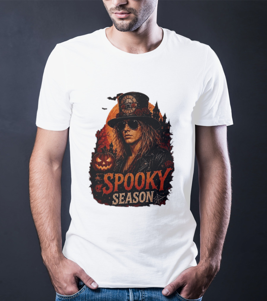 Spooky Season Buns N' Roses Halloween Pumpkin Slash T-Shirt