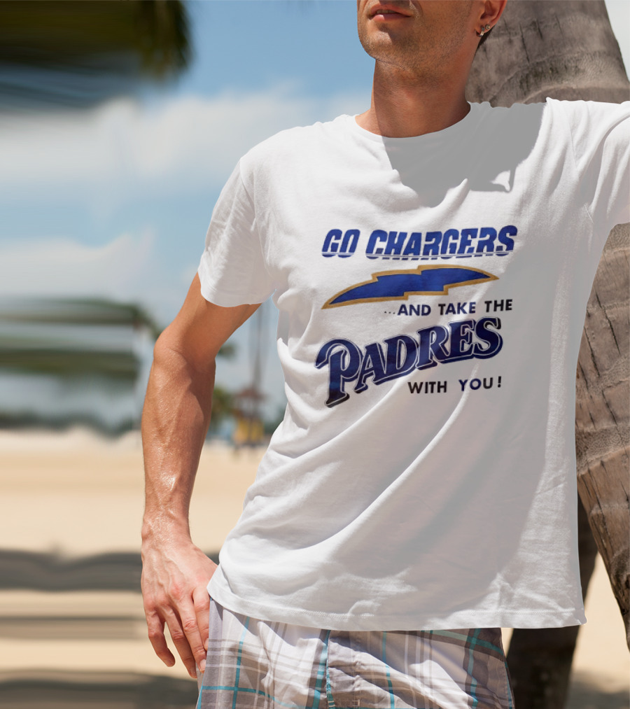 Go Chargers And Take The Padres With You Lightning Bolt T-Shirt