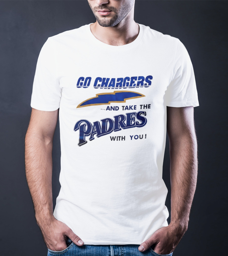 Go Chargers And Take The Padres With You Lightning Bolt T-Shirt
