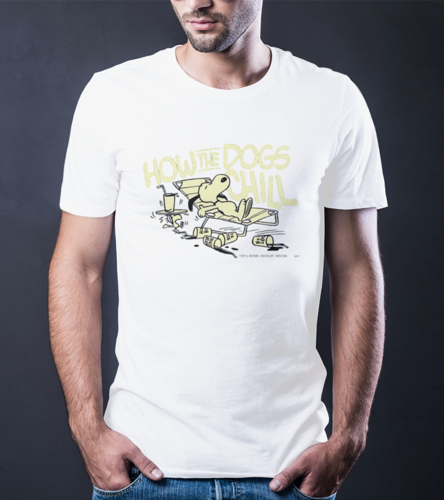 Snoopy Woodstock Peanuts How The Dogs Chill Root Beer Relaxation T-Shirt
